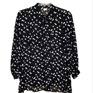 Tamotsu Black and White Silk Blouse Seiz 2 (2X)